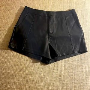 Faux leather shorts